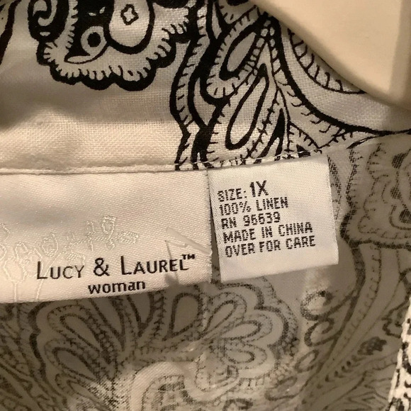 #335 Gorgeous Lucy&Laurel 100% Linen Tunic Size 1X - Picture 6 of 7